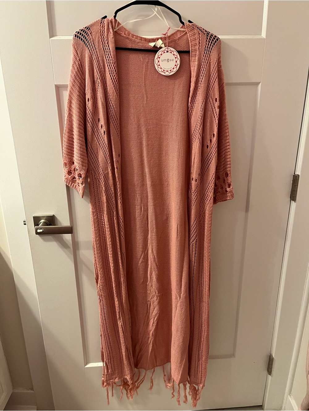 Umgee Blush Pink Open-Front Knit Cardigan NWT
